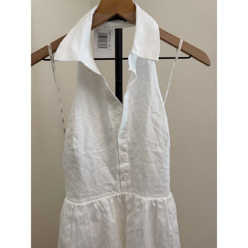 $197 New O.P.T white Casey linen dress size 6 - Picture 6 of 10